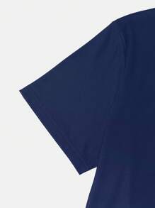 Manfinity Homme 男士纯色圆领休闲百搭短袖 T 恤 - 彩色 - 查看 4