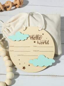 Newborn Cloud Wood Slice Birth Announcement, Infant Photography Props, Baby Commemorative Gifts