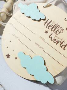 Newborn Cloud Wood Slice Birth Announcement, Infant Photography Props, Baby Commemorative Gifts