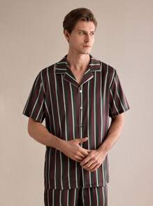 EverLounge 男士条纹短袖家居服套装 - 彩色 - 查看 4