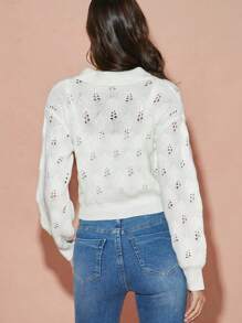 Enchnt 简约纯色串珠设计套头衫，休闲时尚，适合日常穿着