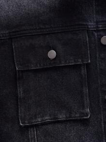 Manfinity Homme 大码男士秋季长袖单排扣实用口袋休闲牛仔夹克