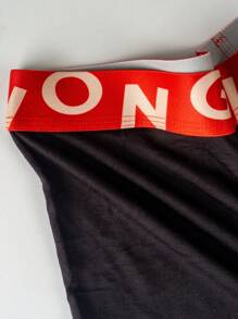 3pcs/Set Men's Letter Pattern Elastic Waist Briefs - Multicolor - View 6