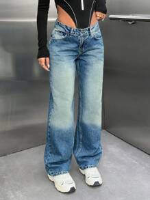 SHEIN VINTAGE LOW WAIST LOOSE STRAIGHT LEG JEAN