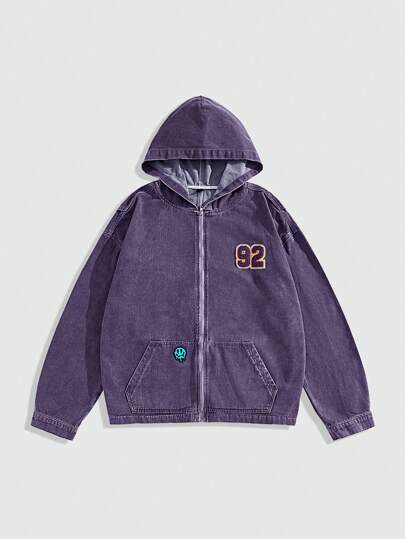 Street Life Felpa in jeans oversize da uomo in peso pesante