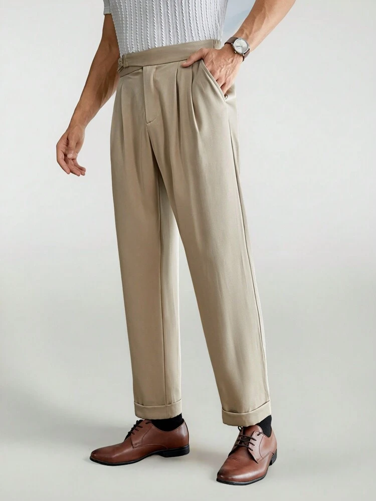 Men's Simple Solid Woven Trousers