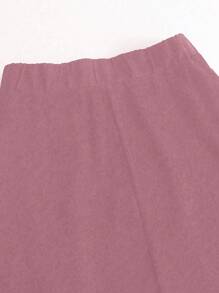 SHEIN Clasi Plus Size Elegant Zipper Closure Loose A-Line Skirt, Autumn - Pink - View 8