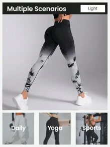 Seamless Sports Leggings, Minimalist Fashion Casual Everyday - Multicolor - View 2