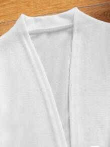 EMERY ROSE 1 Áo khoác nữ tay dài buộc dây phía trước, phong cách tối giản, mặc hàng ngày vào mùa thu/đông - trắng - Xem 3