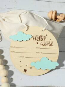 Newborn Cloud Wood Slice Birth Announcement, Infant Photography Props, Baby Commemorative Gifts