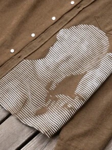 Manfinity EMRG Suede-Like Fabric Men's Long Sleeve Printed Shirt