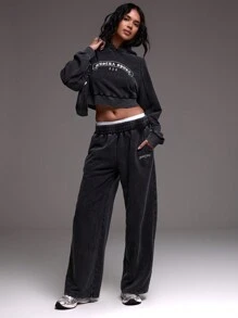 Musera Sport 标语连帽水洗卫衣，图案适用于板式网球、网球、匹克球 - 黑色 - 查看 4