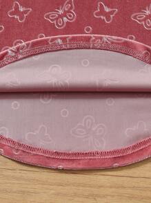 SHEIN Young Girl Velvet Butterfly Embossed Hoodie Top And Pants Casual Set