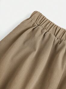 2 pezzi Set ragazza giovane: Maglietta larga con stampa ritratto e lettera stile hip hop, pantaloni cargo con pieghe