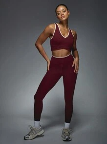 MISSGUIDED High Rise Sports Leggings - Brown - View 3