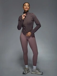 MISSGUIDED Athletic Performance Corset Style Training Jacket Full Zip Workout Running Yoga Active Sports Fitness Studio Dance Slim High Neck Exercise Top