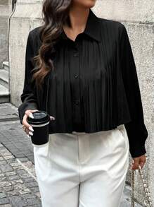 Calvaya Women Plus Size Simple Solid Color Casual Everyday Blouse Women Shirt