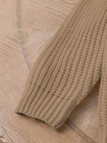 Mädchen Khaki bestickter Pullover, präsentiert die unschuldige und lebendige Persönlichkeit von Kindern, warm und modisch, locker geschnitten, kann als Unter- oder Oberbekleidung getragen werden, geeignet für verschiedene Anlässe wie Schulaktivitäten, Familientreffen und Outdoor-Aktivitäten