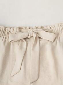 EMERY ROSE Ladies' Solid Color Basic Spaghetti Strap Top And Pants Set For Daily Wear - Apricot - View 5