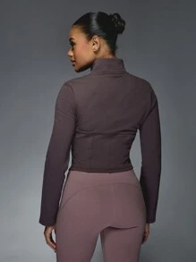 MISSGUIDED Athletic Performance Corset Style Training Jacket Full Zip Workout Running Yoga Active Sports Fitness Studio Dance Slim High Neck Exercise Top