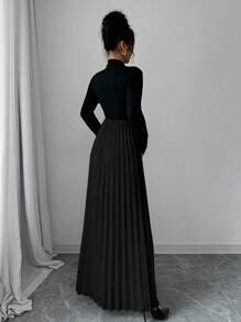 Elenzga Vestido sólido de uso diario, simple y elegante para mujer, atuendo de invierno