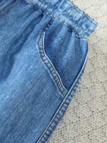 2pcs/Set Young Boy British Style Leather Jacket With Single-Breasted Lapel, Loose Fit And Denim Effect Pants, Suitable For Spring/Autumn, Outdoor, Streetwear, Daily Wear