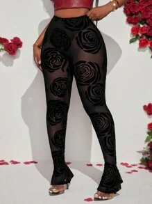 Slaydiva Women's Velvet Sheer Tights - Black - View 7
