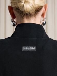 AiiRZ High Neck Sleeveless Blazer And Wide Leg Trouser Suit - Black - View 8