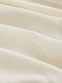 SHEIN MOD Plus Size Women Black Ruffle Chiffon Date Night Asymmetric Solid Frill Trim Ruffle Hem Skirt,Flamenco Skirt - Beige - View 3