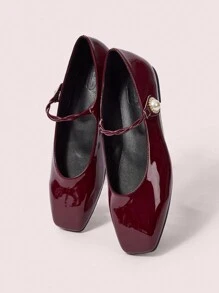 CUCCOO DOLLMOD Fashionable Red Strappy Pointed Toe High Heel Pumps Valentines - Burgundy - View 9