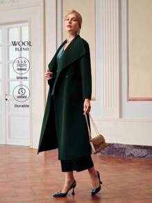 ZEYLAH ABRIGO CON CAPUCHA TIPO CASCADA Y CINTURÓN - Verde - Ver 2