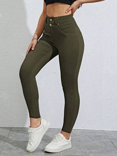 Rivivi Women's Casual Solid Color Slim Fit Pants, Versatile