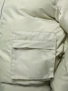 MISSGUIDED Áo khoác Bomber chần bông cỡ lớn mùa đông có mũ trùm đầu Áo khoác phao dạo phố Áo khoác ngoài thường ngày Áo khoác ngoài có khóa kéo phía trước cách nhiệt thời trang Bộ sưu tập thu đông - Màu xanh Bạc hà - Xem 7