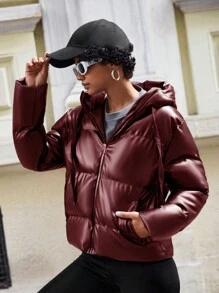 RueChic Veste Matelassée Brillante Pour Femme
