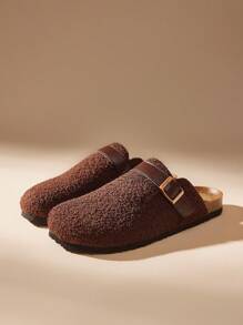 Solecia Women's Solid Color Backless Casual Versatile Flat Slip-On Shoes New Year Holiday - Brown - View 2