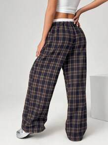 SHEIN EZwear Spodnie z kontrastowym pasem i nadrukiem