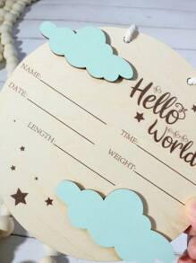 Newborn Cloud Wood Slice Birth Announcement, Infant Photography Props, Baby Commemorative Gifts