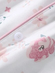 DAZY Floral Print Contrast Color Trim Long Sleeve Pajama Set