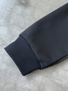 Manfinity Sport Corelite Boyfriend Style Men's Letter Print Color Block Graphic Drawstring Hooded Long Sleeve Sports Sweatshirt, For Active Wear - Multicolor - View 7