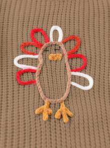 Mädchen Khaki bestickter Pullover, präsentiert die unschuldige und lebendige Persönlichkeit von Kindern, warm und modisch, locker geschnitten, kann als Unter- oder Oberbekleidung getragen werden, geeignet für verschiedene Anlässe wie Schulaktivitäten, Familientreffen und Outdoor-Aktivitäten