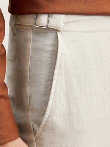 Manfinity VCAY Men's Woven Long Mid-Waisted Business Casual Suit Trousers Straight Pants, Suitable For Daily Wear In Spring And Summer