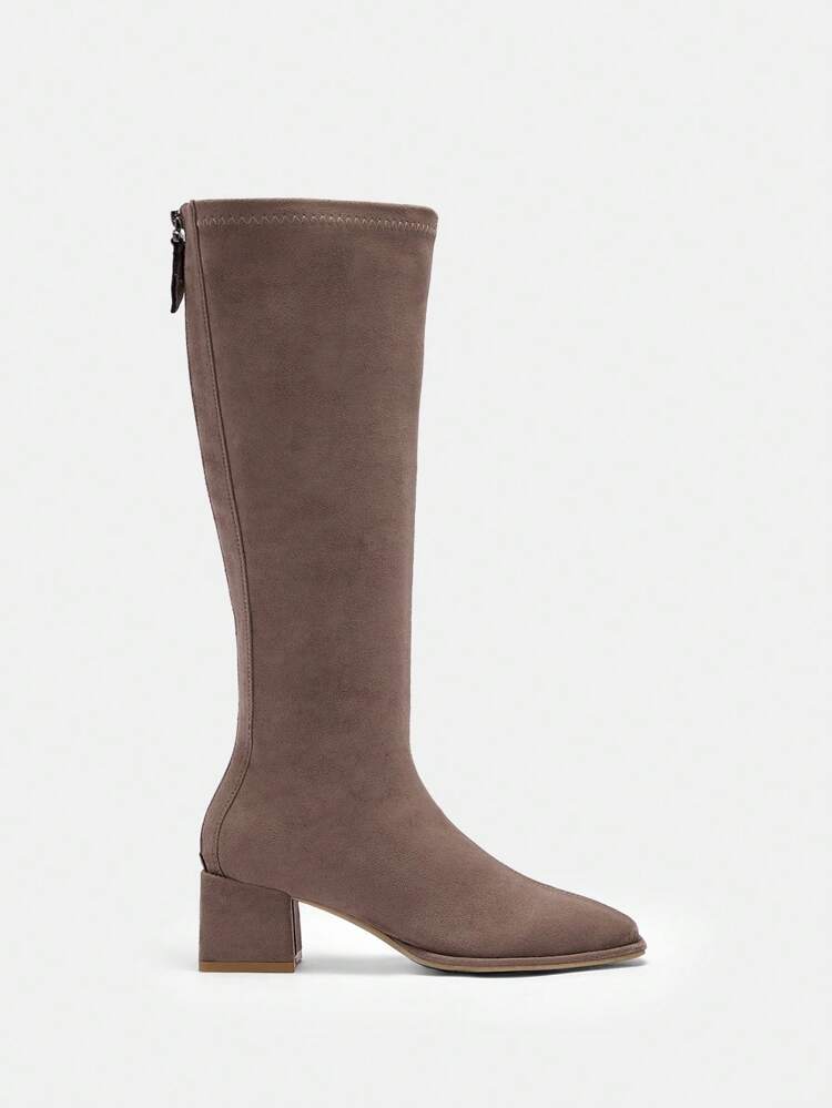 CUCCOO BIZCHIC Women Simple Chunky Heel Mid-Calf Boots, Casual For Daily Wear New Year Holiday