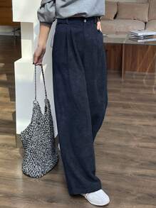 DAZY Women's Wide Leg Corduroy Pants With Pockets Fall,Winter