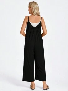 Wildy Solid Cami Jumpsuit Without Cami Top