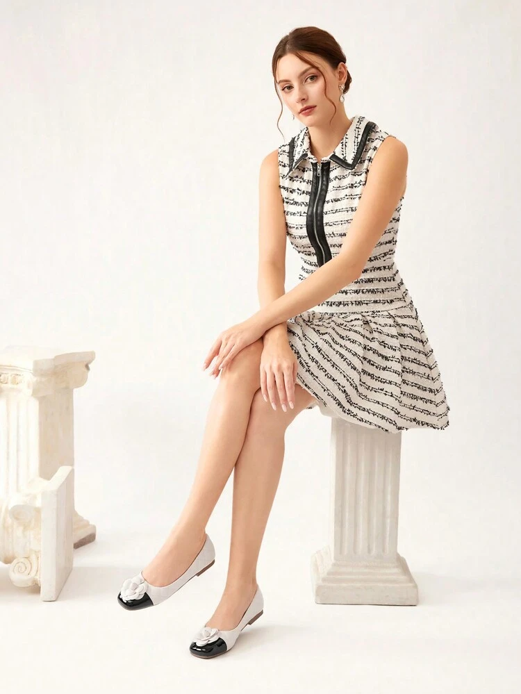 CUCCOO CHICEST Women's Round Toe Comfort Patchwork Floral Flat Shoes Summer Shoes Summer Break Easter For Christmas Elegant Shoes Wedding Shoes Summer Shoes Bride Shoes