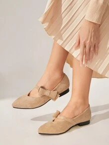 CUCCOO CHICEST Pointed Toe Comfortable Bow Decor Women Flat Shoes For Christmas And New Year Holiday Vibe Fall And Winter Valentines