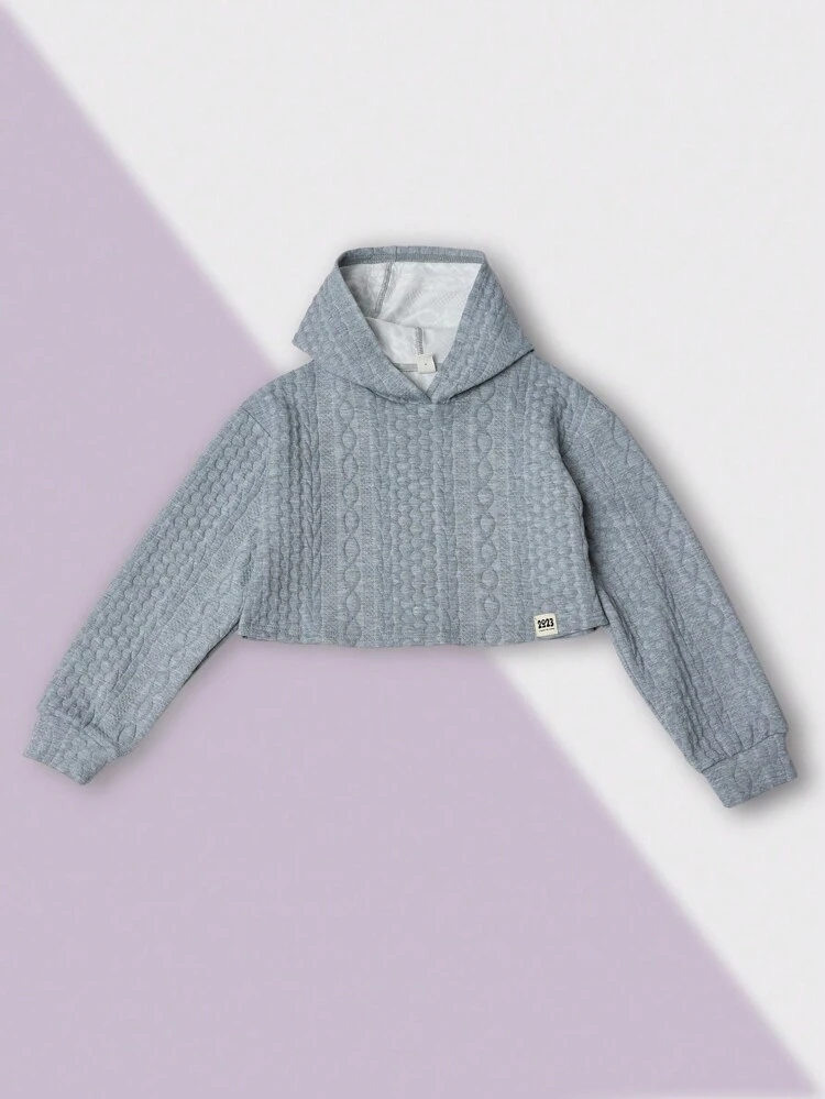 Cable Knit Textured Hoodie With Matching Skirt