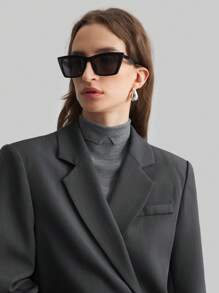 Ontre 2025 New Women's Modern Urban Style Loose Minimalist Shoulder Pad Gray Spring/Summer Ladies Suit Jacket In Fall/Winter - Grey - View 4