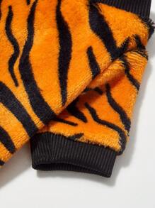 PETSIN 1 件男女通用宠物猫/狗保暖抓绒虎纹图案圆领衫 - 彩色 - 查看 3