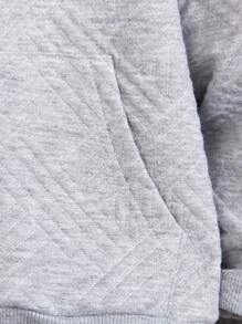 SHEIN Set de 2 piezas de moda para niños pequeños, que incluye un suéter con capucha y cremallera de jacquard con estampado de caballo con forro térmico en gris y pantalones deportivos de jacquard con estampado de caballo con forro térmico en gris, apropiado para uso casual en otoño/invierno